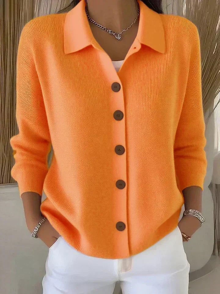 Josephine™ | Cardigan con colletto e bottoni frontali