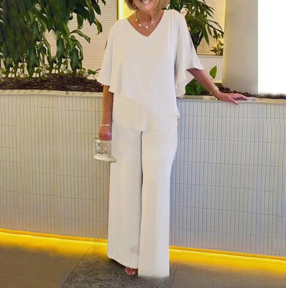 Martha | Elegant Wide Leg Two Piece Set .