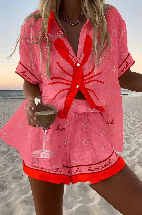 Sandra | Comfortable Printed Two Piece Shorts Summer Set