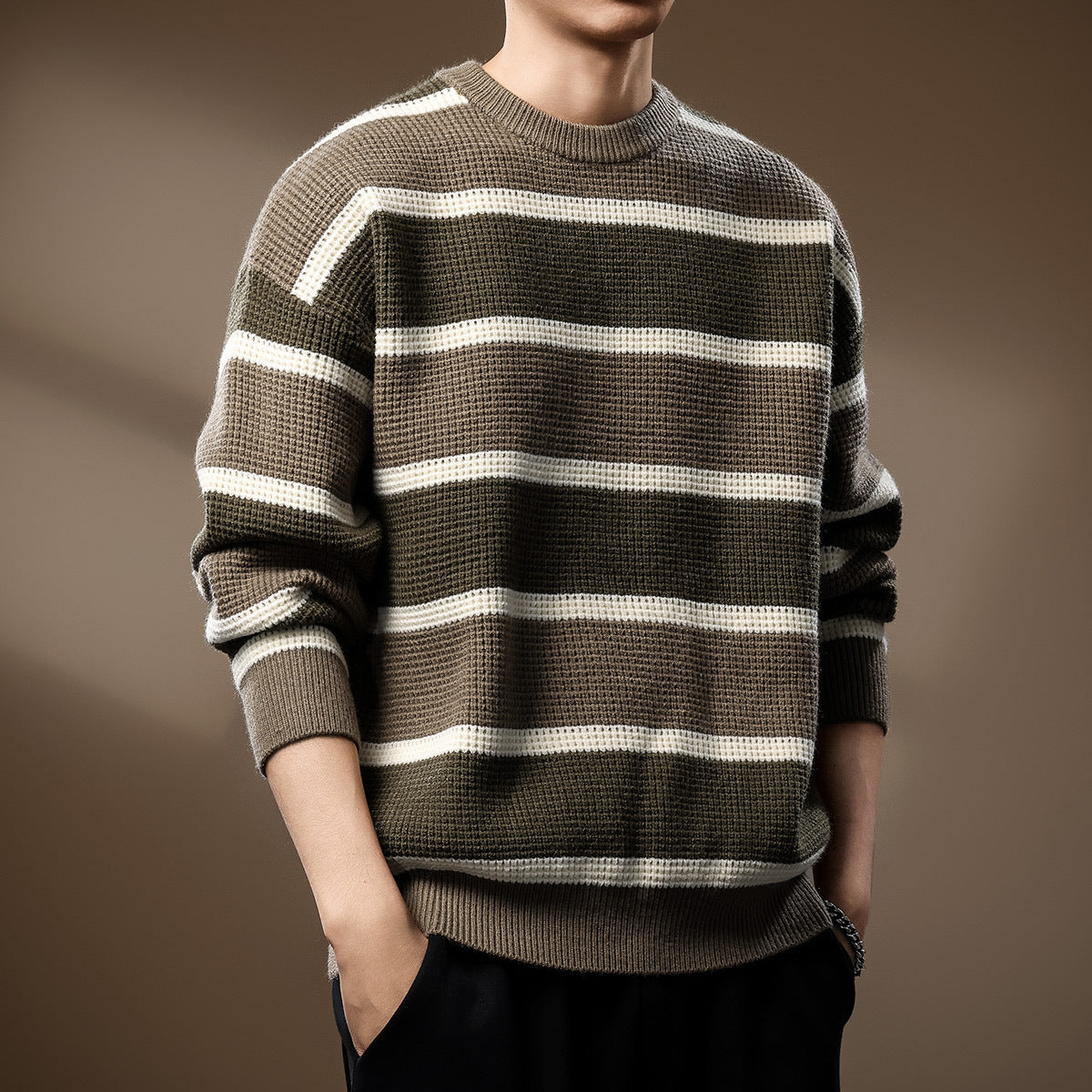 RELAXED-FIT WAFFLE-KNIT SWEATER | EFFORTLESS COMFORT WITH MODERN TEXTURE