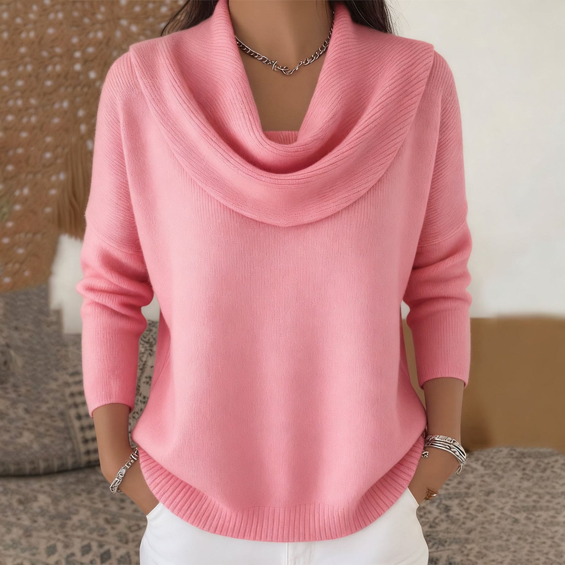 Juliette™ | Maglione con colletto drappeggiato