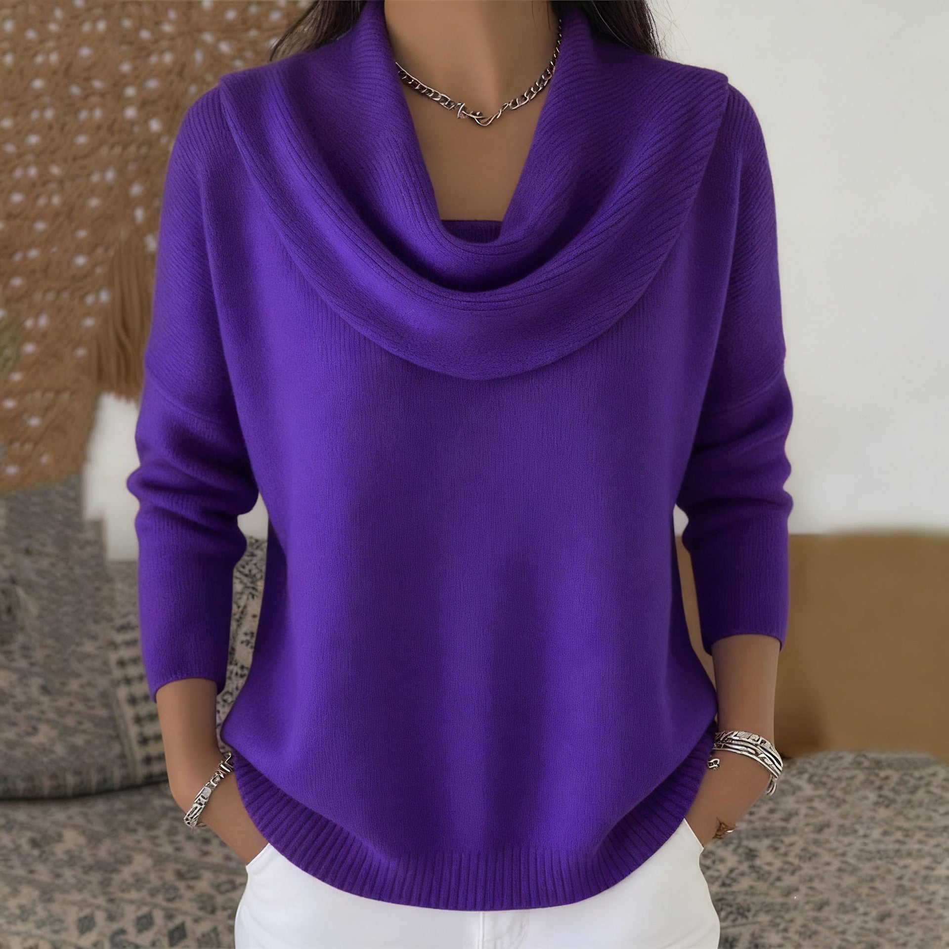 Juliette™ | Maglione con colletto drappeggiato