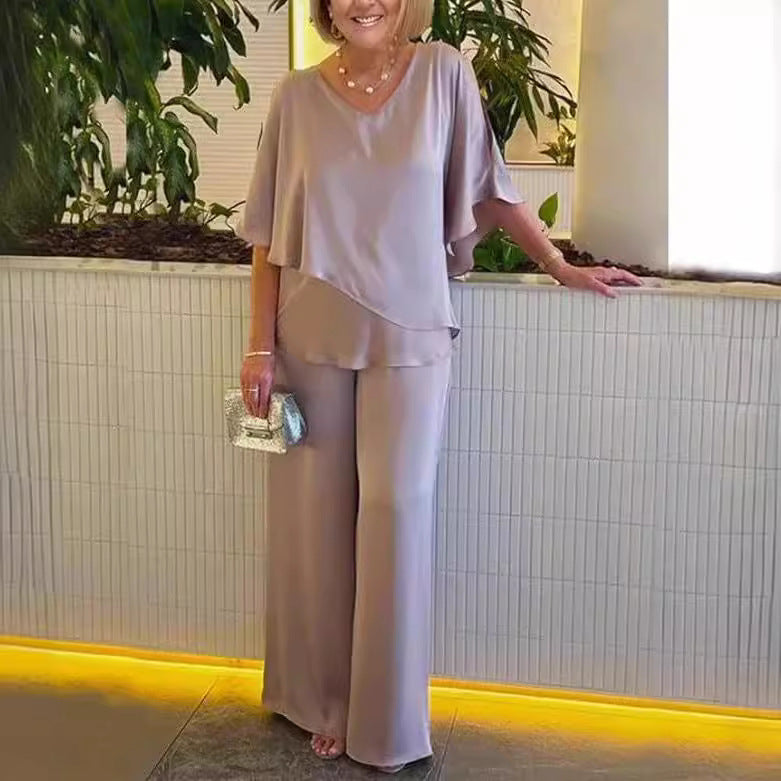 Martha | Elegant Wide Leg Two Piece Set .
