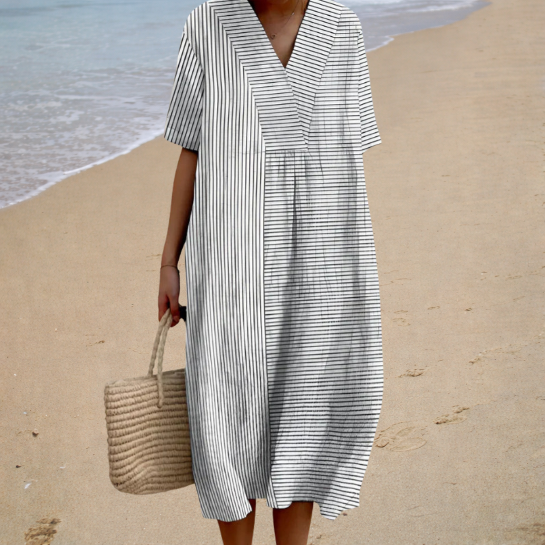 Ornella | Abito Midi a Righe