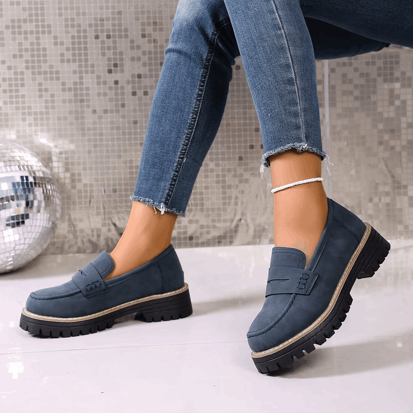 Elsa | Mocassini con Plateau in Stile College