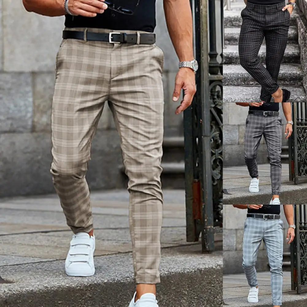 Casual Checkered Pants for Men