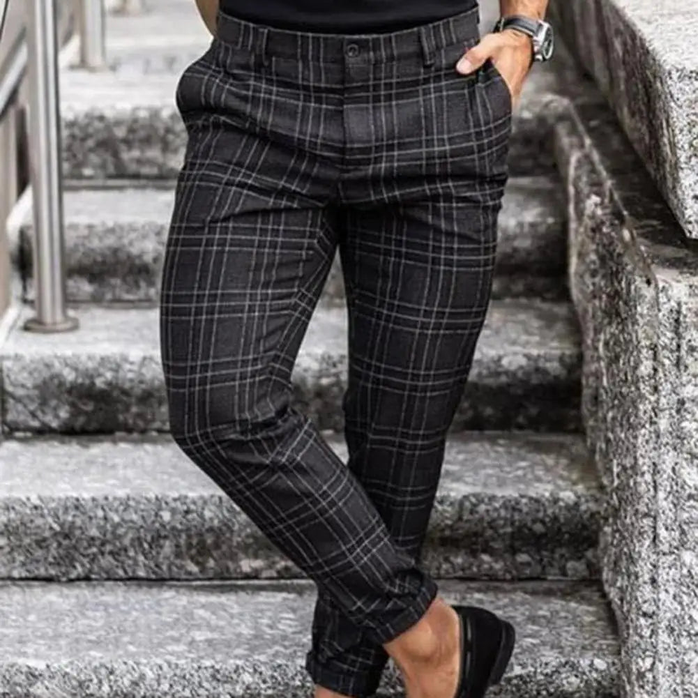 Casual Checkered Pants for Men