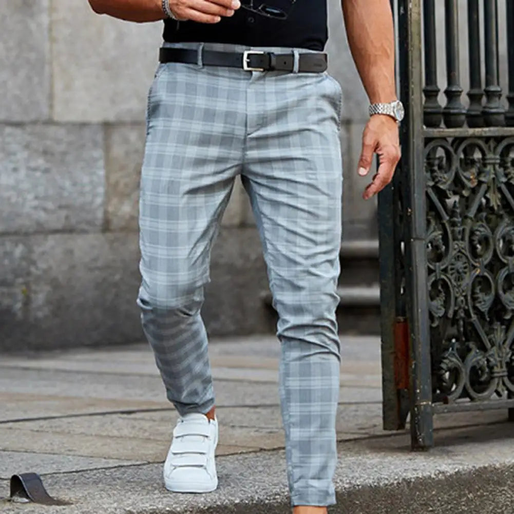 Casual Checkered Pants for Men
