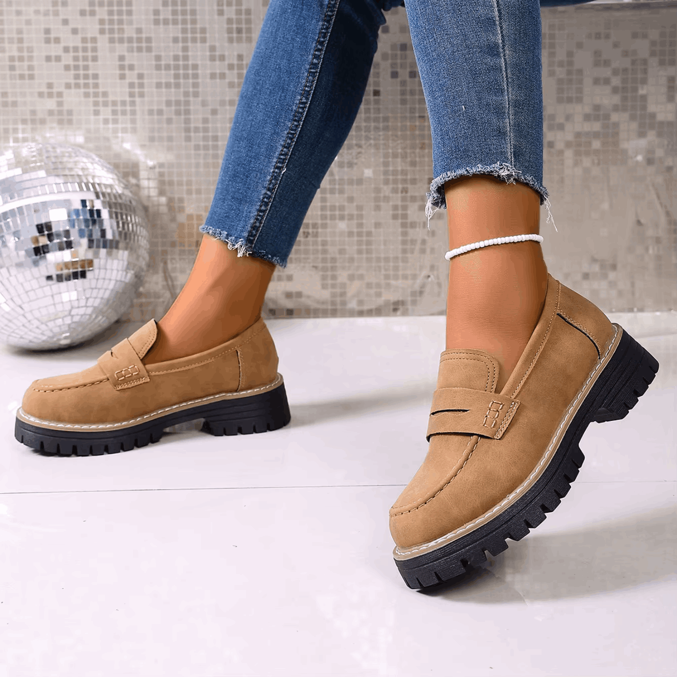 Elsa | Mocassini con Plateau in Stile College