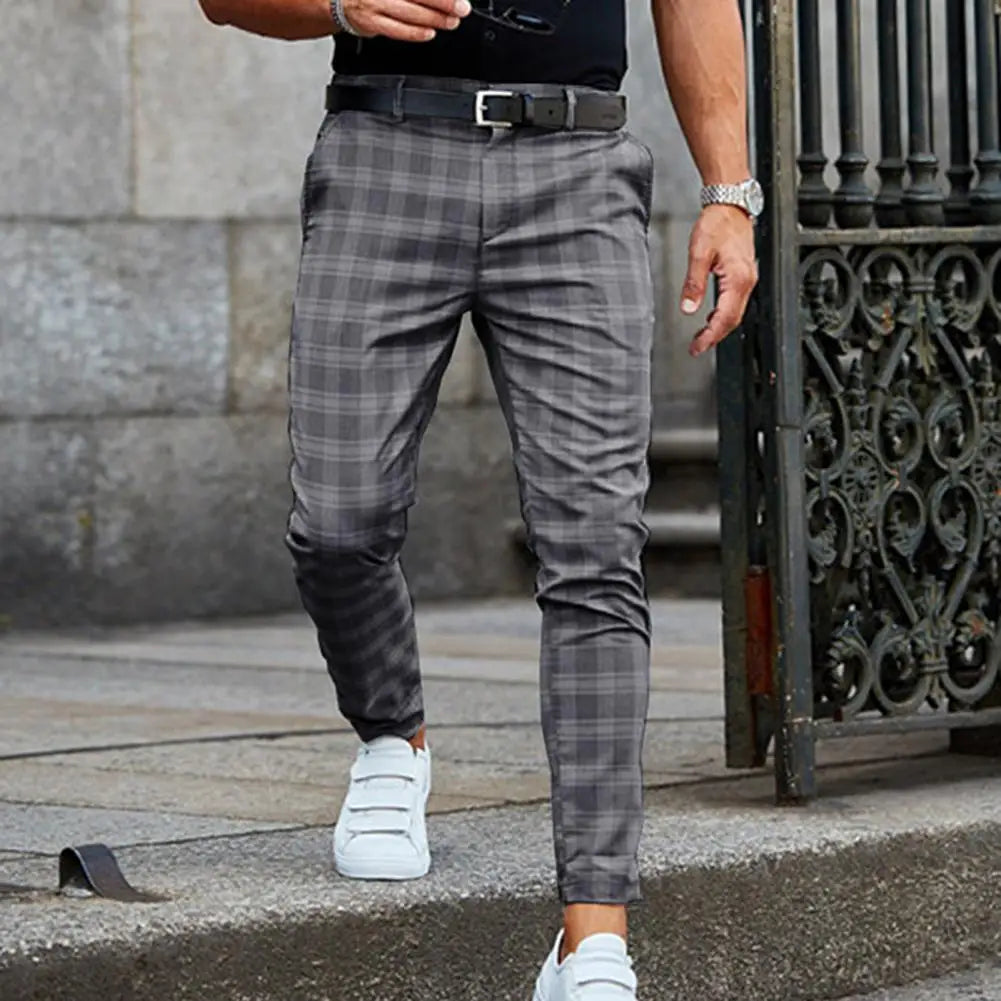 Casual Checkered Pants for Men