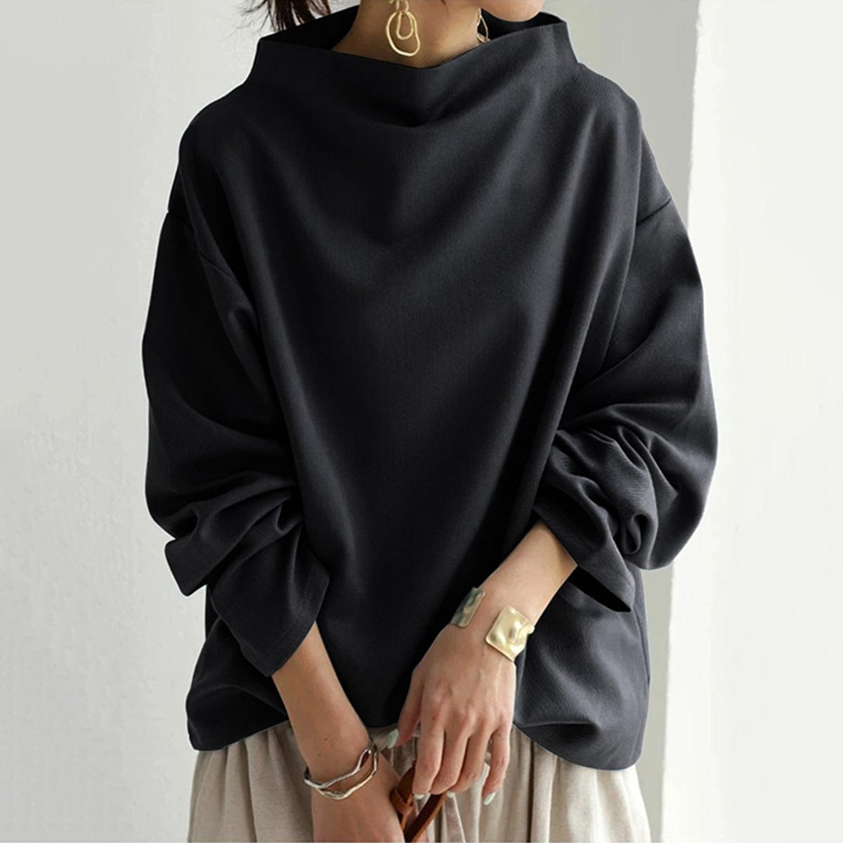 Margot | Top in maglia morbida con collo alto