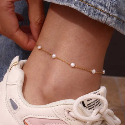 CALI Gold Pearl Anklet