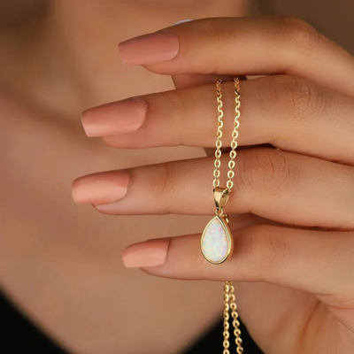 Ocean-Inspired Gold Drop Necklace