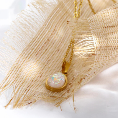 Ocean-Inspired Gold Drop Necklace