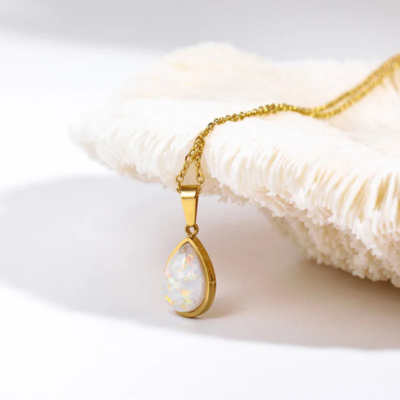 Ocean-Inspired Gold Drop Necklace