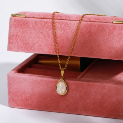 Ocean-Inspired Gold Drop Necklace