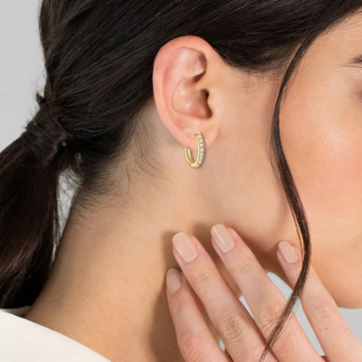 ISA Gold Earrings Featuring Sparkling Zirconia