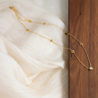 Golden Clover Necklace by CARRIE