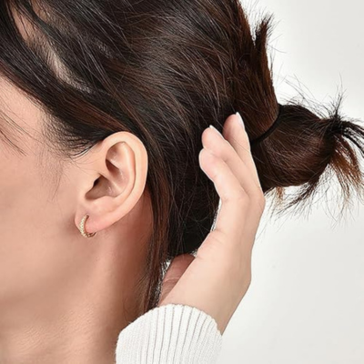 ISA Gold Earrings Featuring Sparkling Zirconia