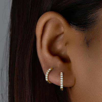 ISA Gold Earrings Featuring Sparkling Zirconia