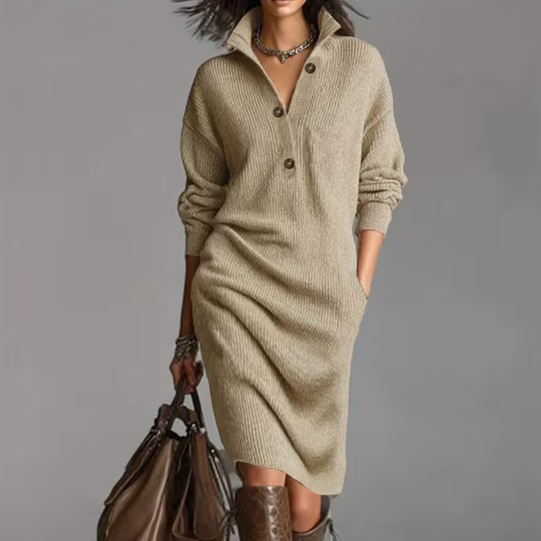 Maribelle™ | Soft Knitted Button Dress