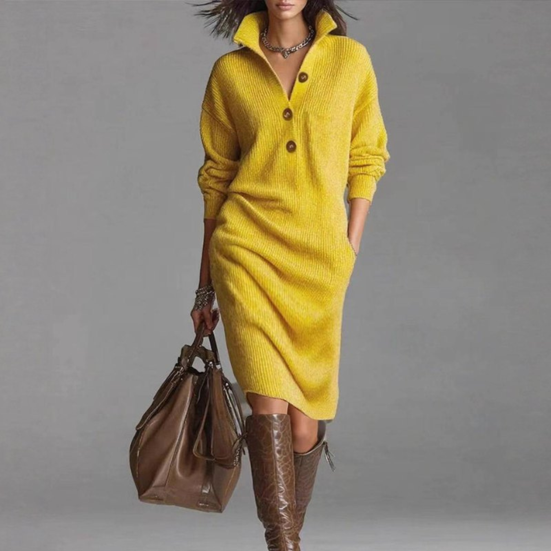 Maribelle™ | Soft Knitted Button Dress