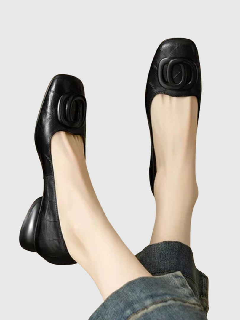OPIUM | Ballerine in Pelle con Punta Quadrata