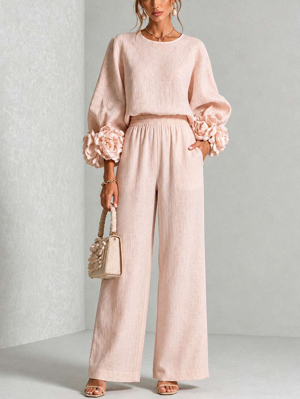 Rosalie - Set a Due pezzi con polsini floreali