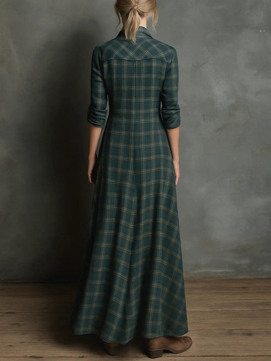 Valentina | Long Check Dress