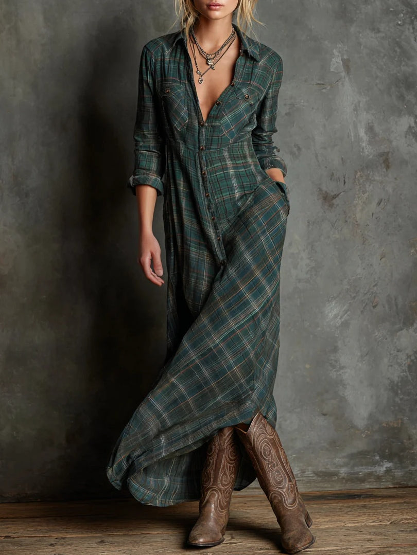 Valentina | Long Check Dress