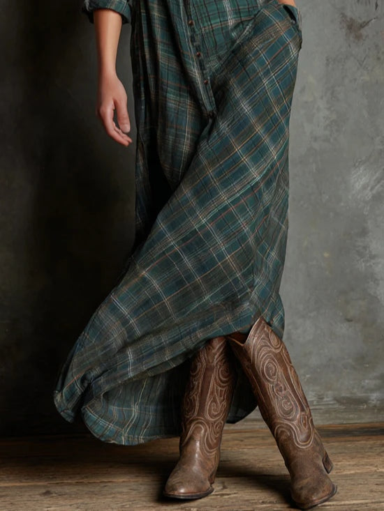 Valentina | Long Check Dress