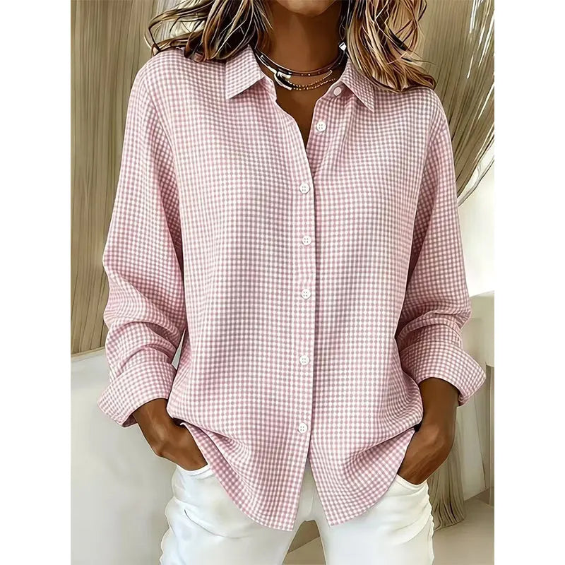 Illyssia - Blusa a Bottoni in Gingham Classico