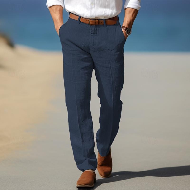 LUXURY MEN'S PREMIUM LINEN PANTS (WITH BELT LOOPS)