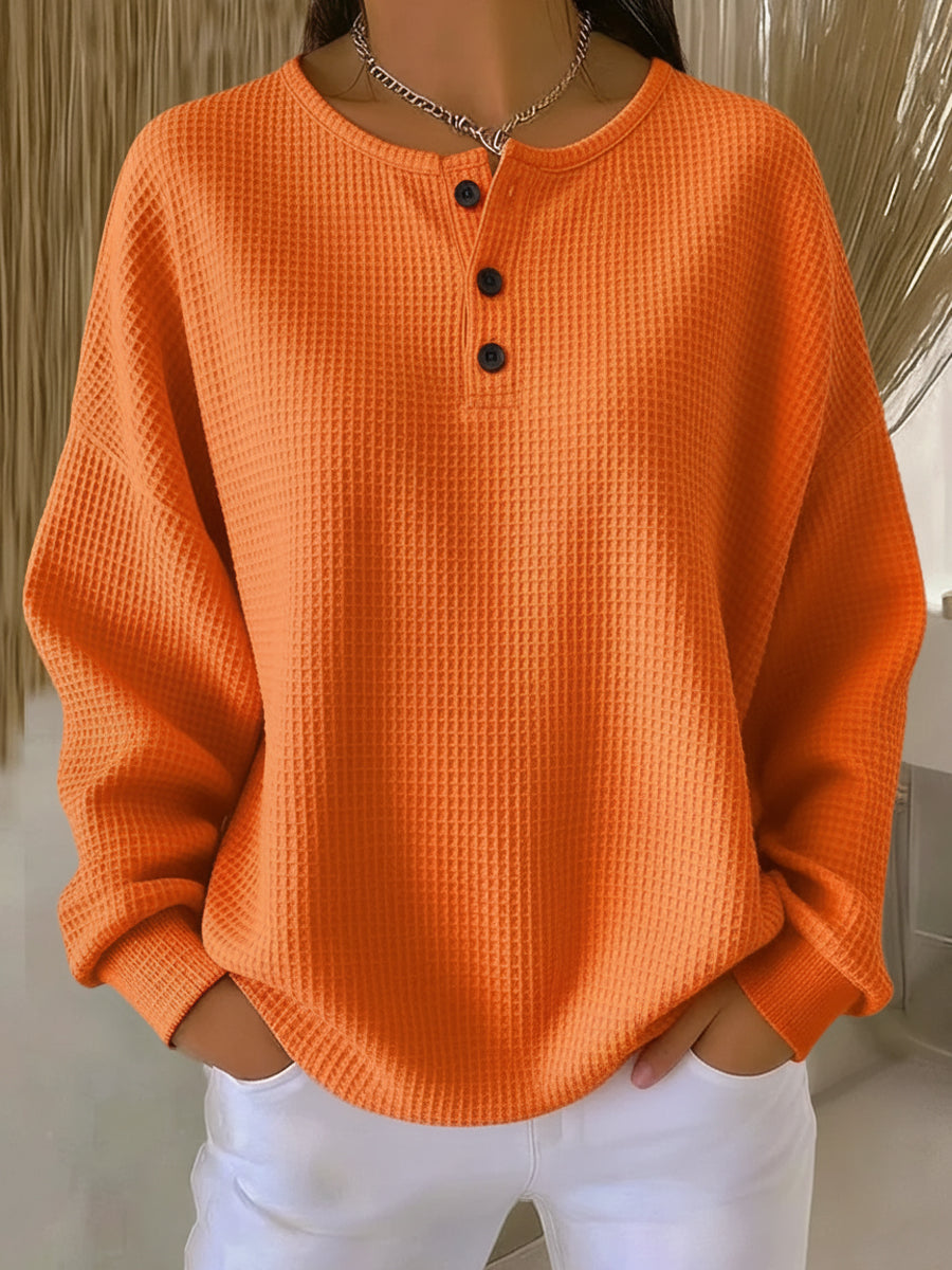 Mirabel™ | Felpa Henley Waffle Douillet