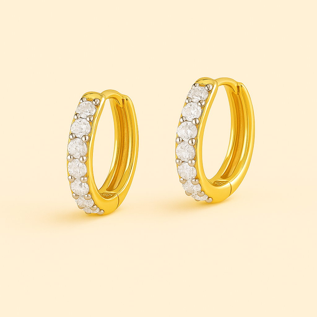 ISA Gold Earrings Featuring Sparkling Zirconia