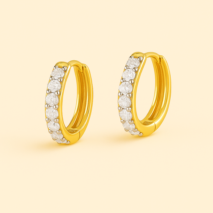 ISA Gold Earrings Featuring Sparkling Zirconia
