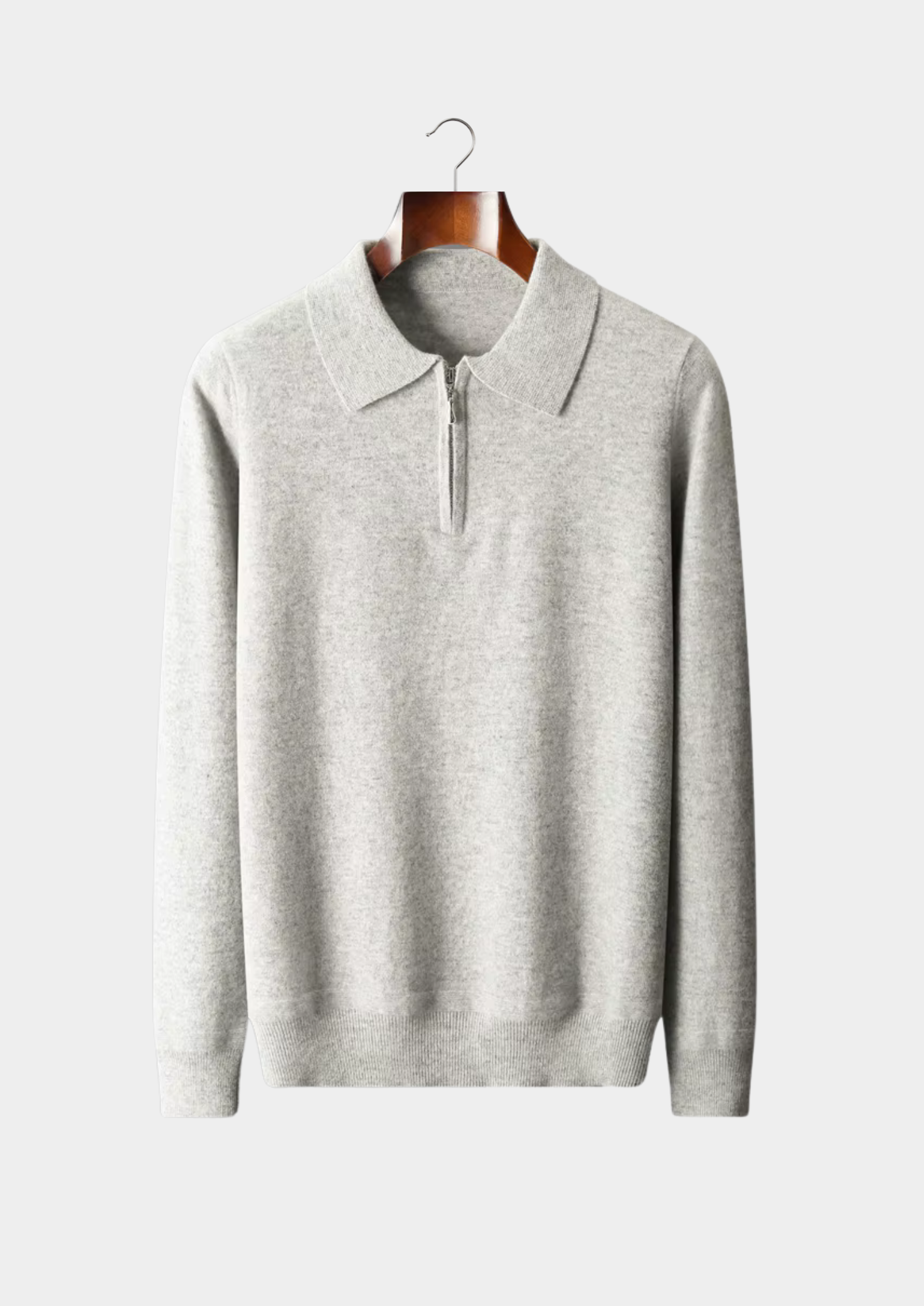WOOL HALF ZIP POLO