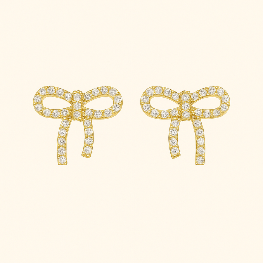 Gold TIA Loop Earrings adorned with Zirconia