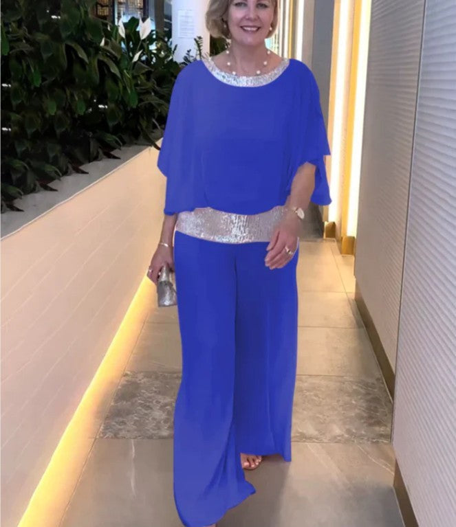 Mireya | Elegant Wide Leg Two Piece Evening Pant Set