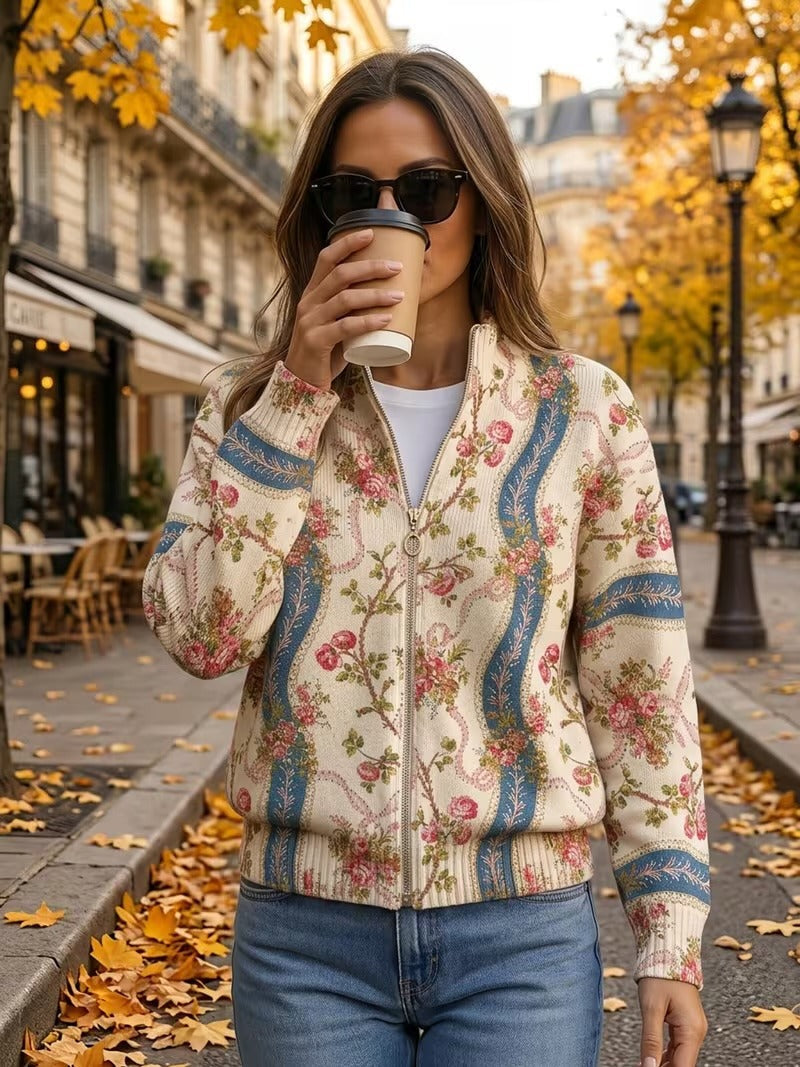 Eulalia™ | Cardigan in Raso di Rosa Rampicante