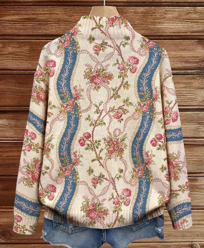 Eulalia™ | Cardigan in Raso di Rosa Rampicante