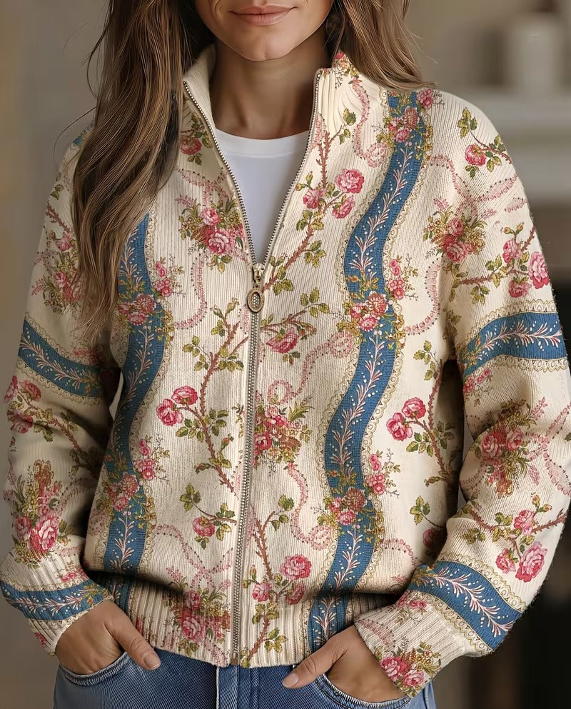 Eulalia™ | Cardigan in Raso di Rosa Rampicante