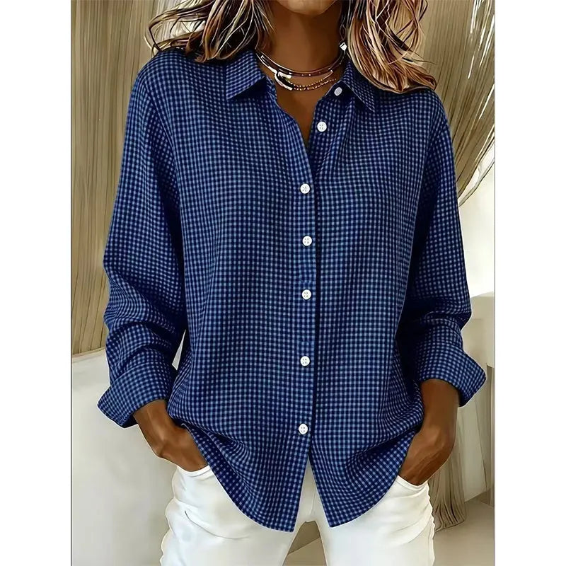 Illyssia - Blusa a Bottoni in Gingham Classico