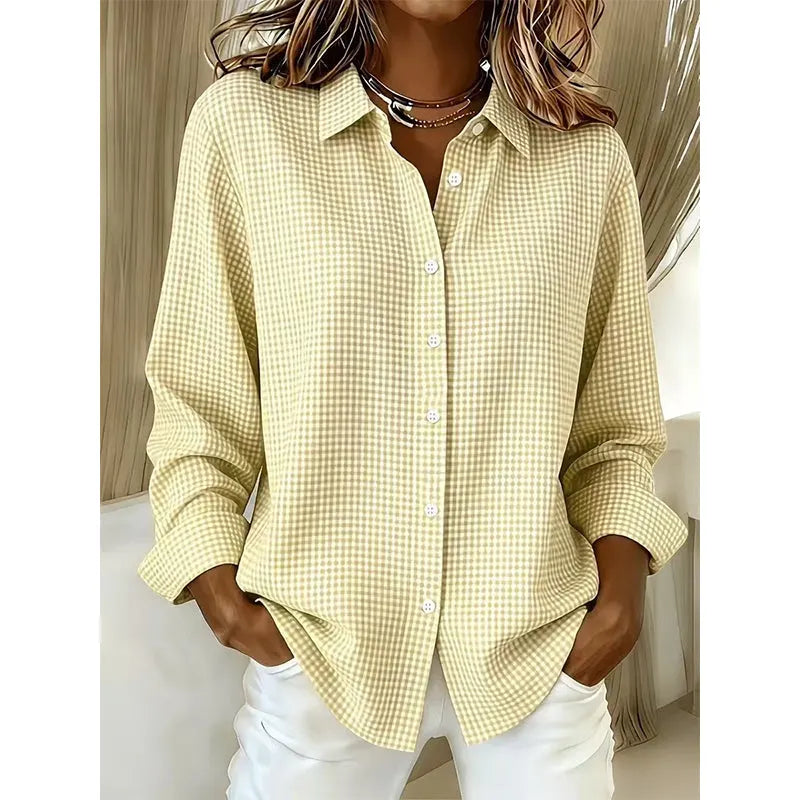 Illyssia - Blusa a Bottoni in Gingham Classico
