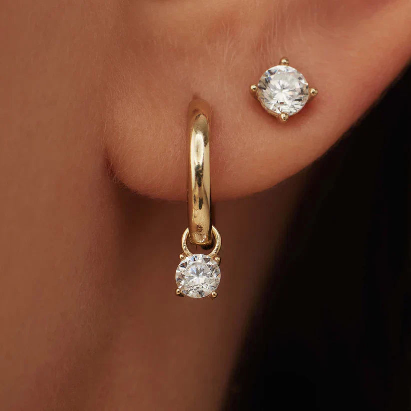 Moon Tears Stone Earrings Set | Gold