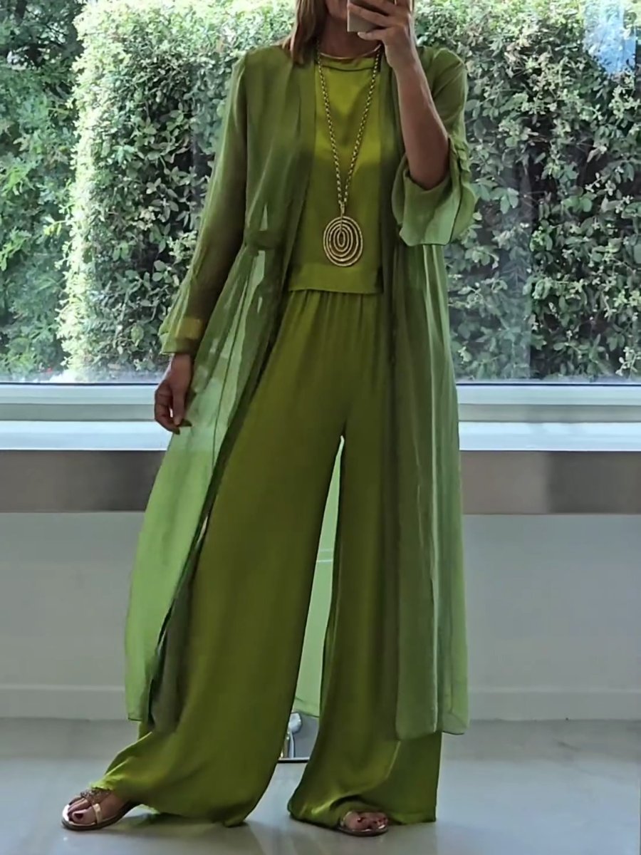 Margaret | Elegant Wide Leg Three Piece Summer Set